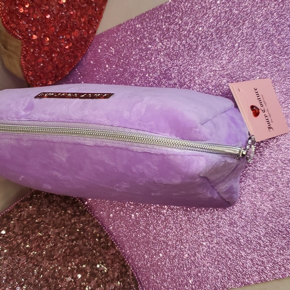 🎉HP🎉Juicy Couture 💜NWT💜 Lavender Purple Velour Cosmetic Bag!💜💜💜 - Picture 9 of 13